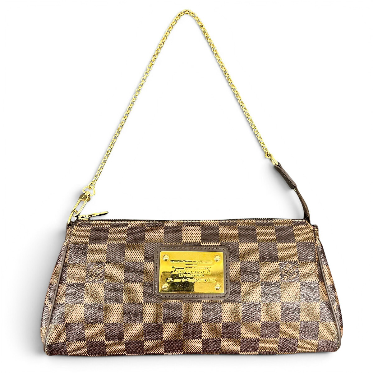 【価格改定】LOUIS VUITTON 美品 ルイヴィトン エヴァ ダミエ エベヌ 2way ショルダーバッグ チェーンハンドバッグ N55213 PVC レザー DU4151 ブラウン ワンショルダー セミショルダー クロスボディ ポーチ LV ヴィトン ABランク 中古 鑑定済 ヴィトンバッグ|ラグゼル 店