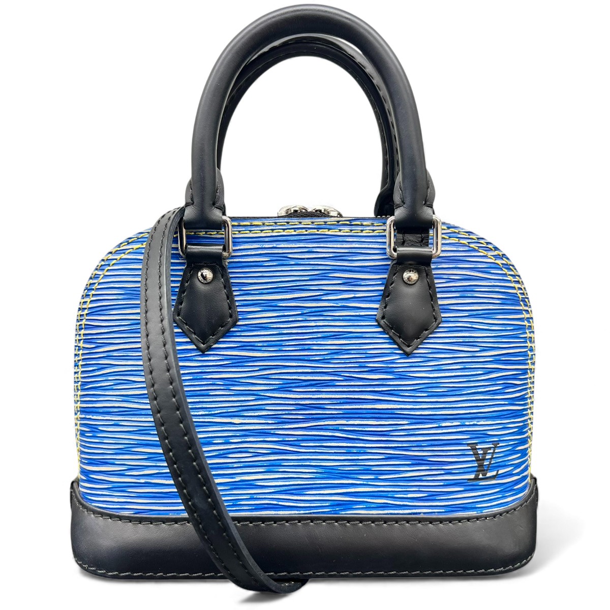 【価格改定】LOUIS VUITTON 希少 極美品 ルイヴィトン ナノアルマ エピデニム 2way ショルダーバッグ ハンドバッグ M41578 レザー SN0126 ブルー ポシェット クロスボディ ミニ Aランク 鑑定済 中古 ヴィトンバッグ|ラグゼル 店
