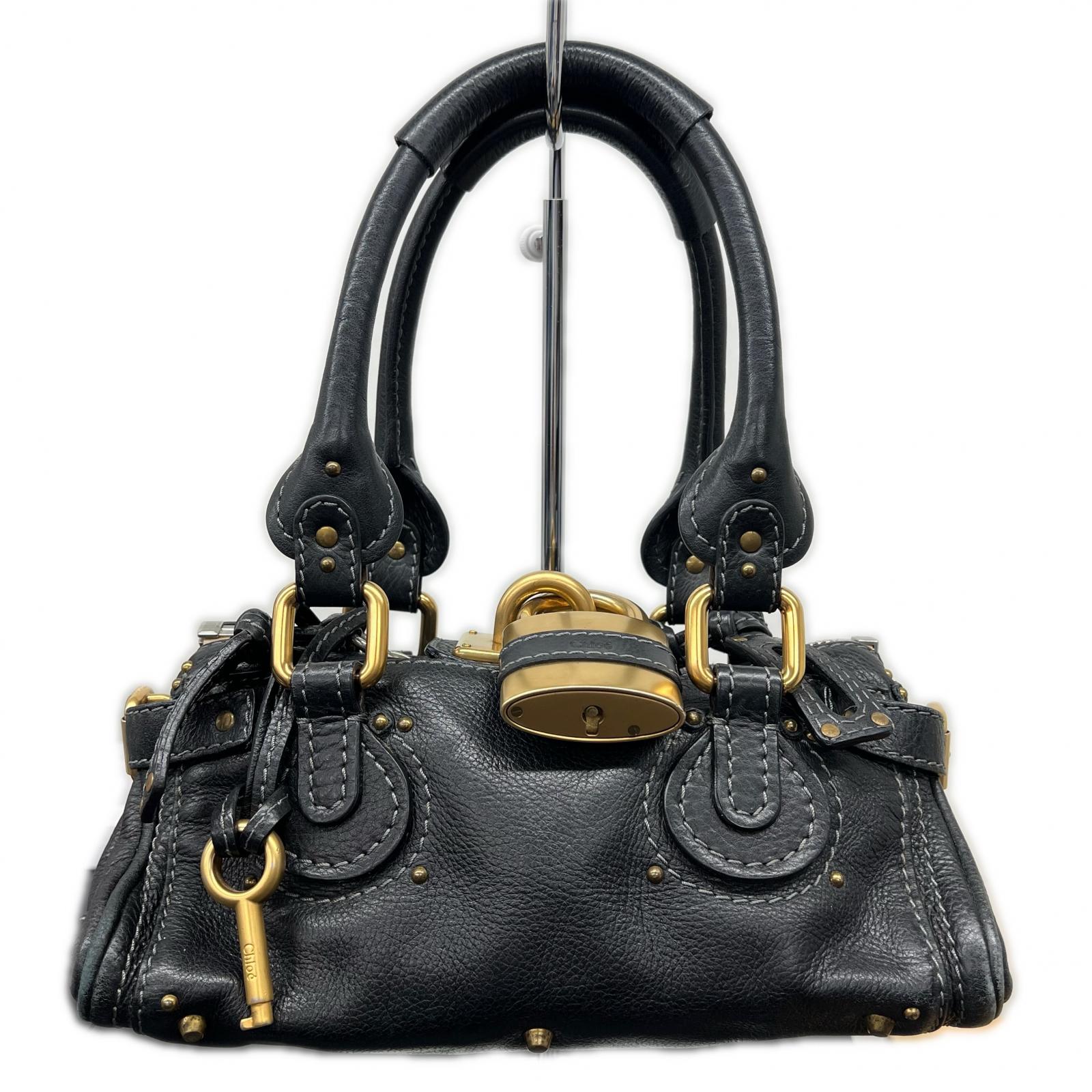 【価格改定】CHLOE クロエ パディントン ミニ ハンドバッグ レザー ブラック ミニボストンバッグ ショルダーバッグ 肩掛け Y2K Bランク 中古 鑑定済 クロエバッグ|ラグゼル 店