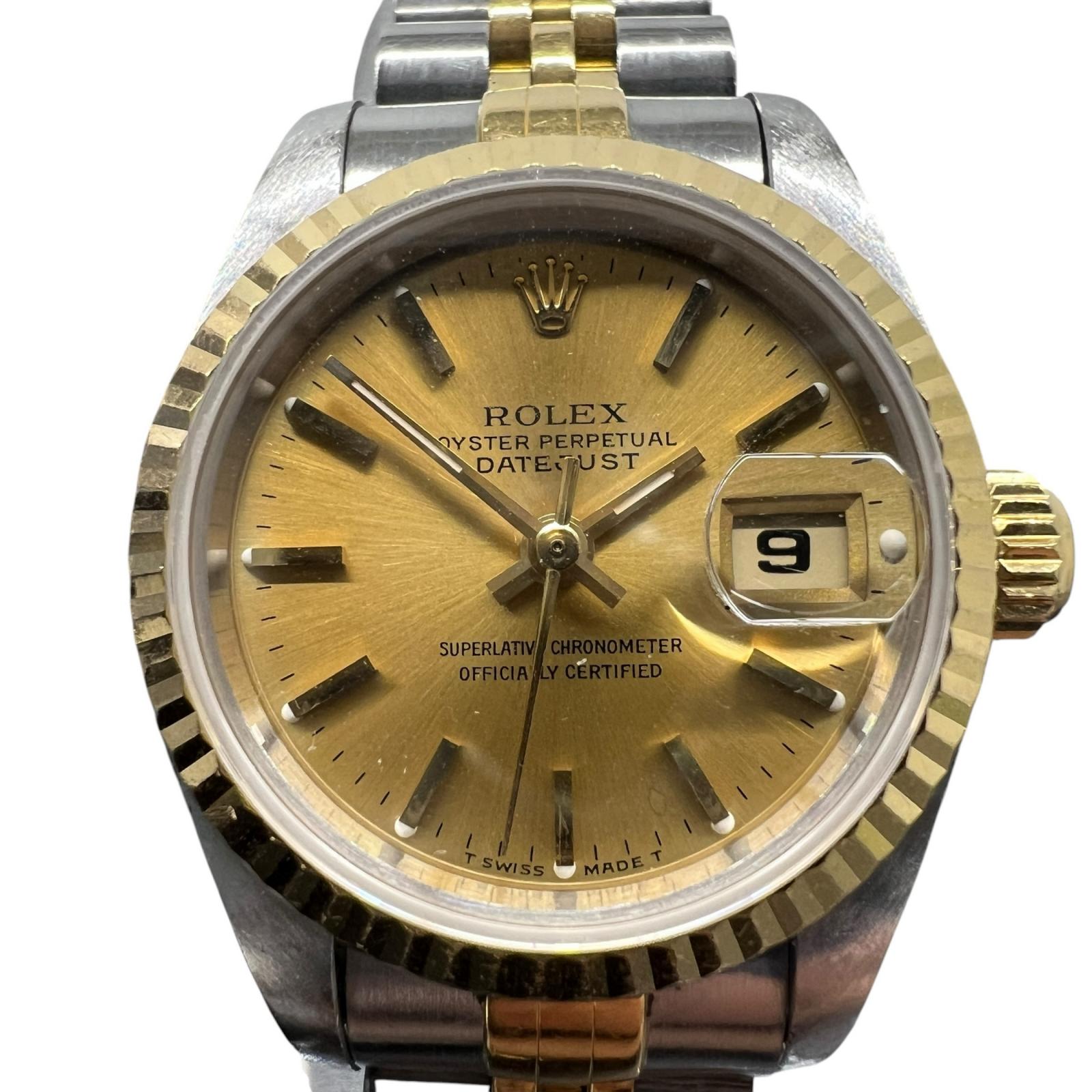 【価格改定】ROLEX ロレックス デイトジャスト 69173 YG SS ゴールド文字盤 自動巻き 20コマ イエローゴールド ステンレススチール 腕時計 レディース Bランク 中古 鑑定済 ロレックスデイトジャスト｜ラグゼル 店