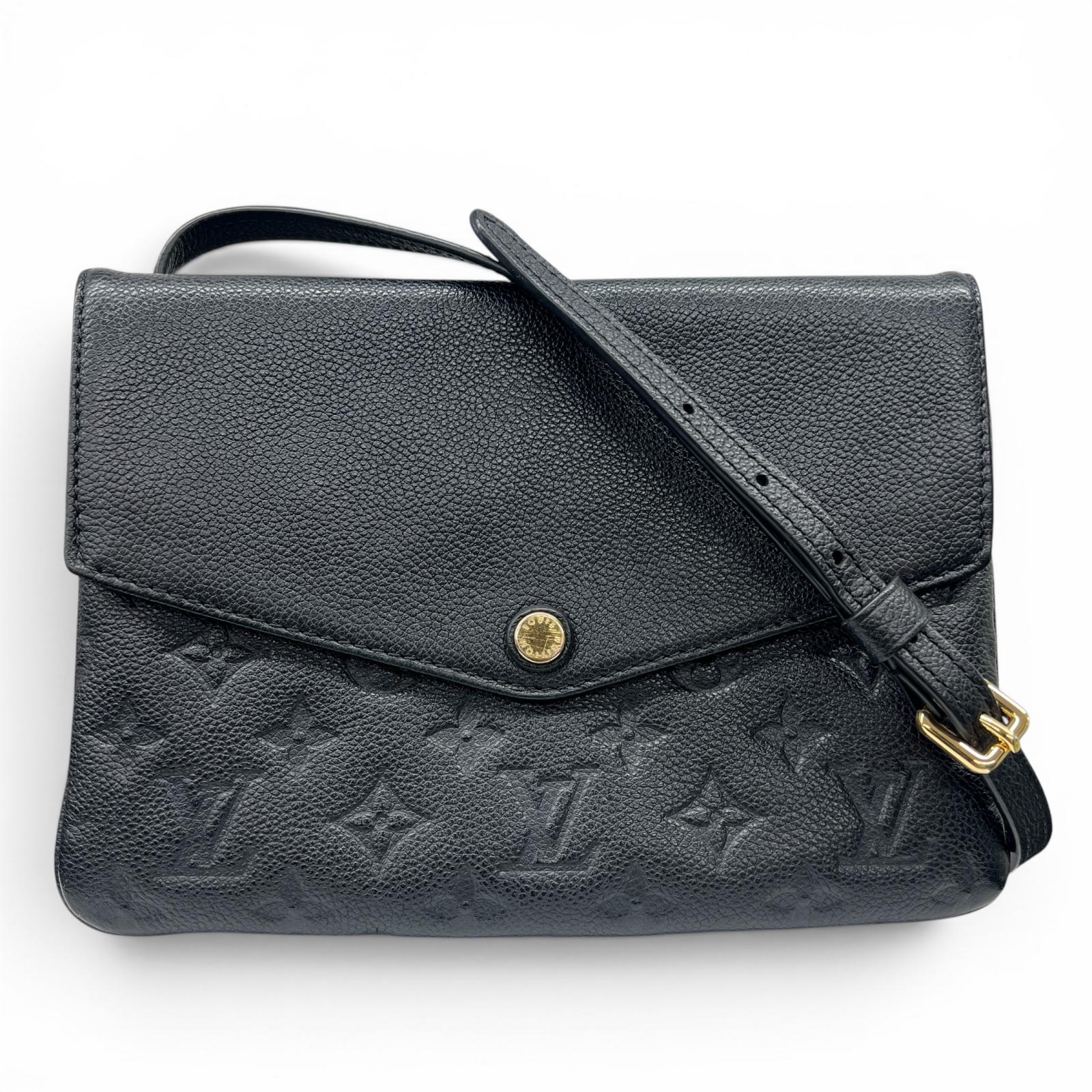 【価格改定】LOUIS VUITTON 美品 ルイヴィトン トワイス モノグラムアンプラント レザー ショルダーバッグ M50258 SD2175 ブラック ポシェット ABランク 中古 鑑定済 ヴィトンバッグ｜ラグゼル 店