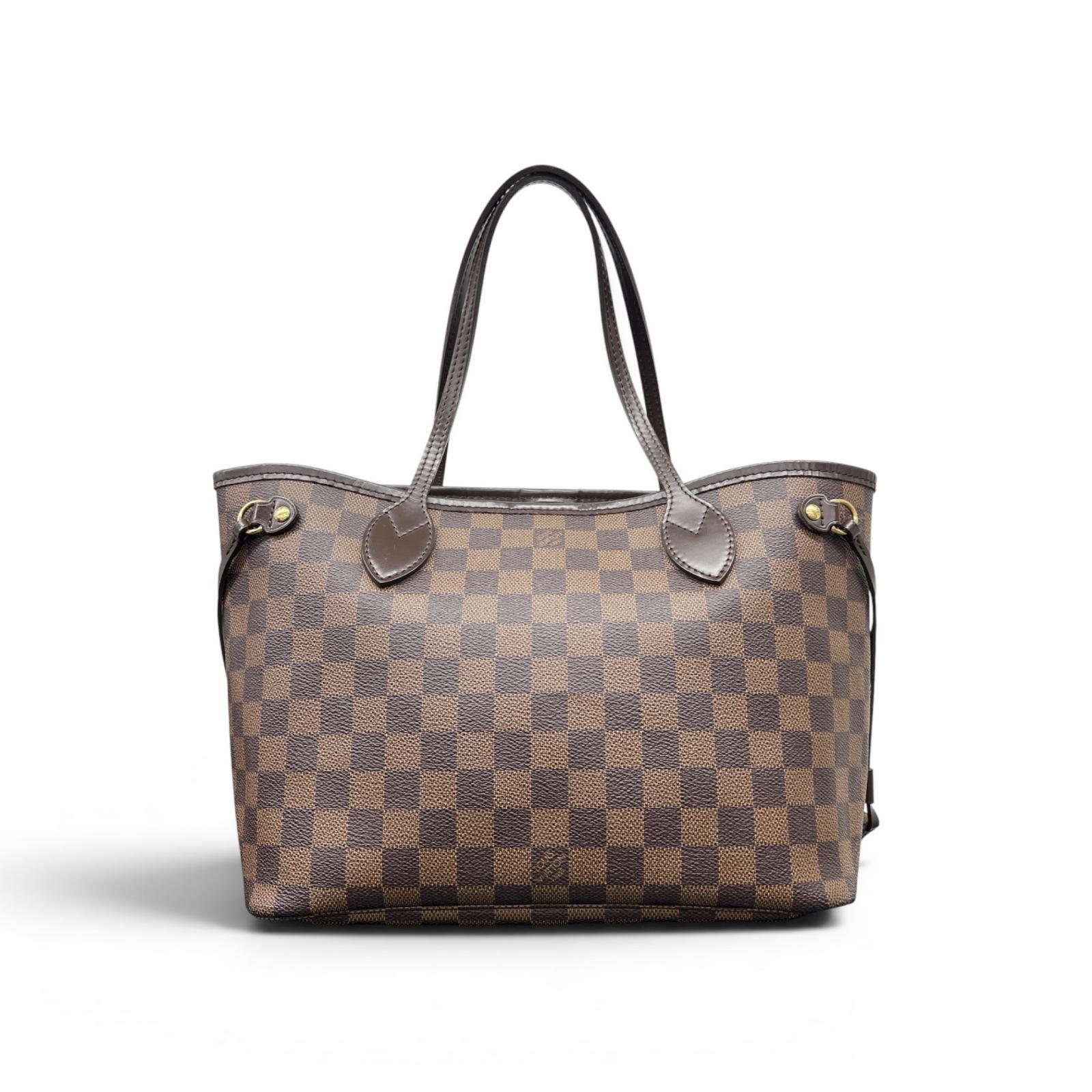 LOUIS VUITTON 人気 美品 ルイヴィトン ネヴァーフルPM ダミエエベヌ トートバッグ N51109 PVC レザー VI4069 ブラウン ショッピングバッグ 肩掛けショルダー LV ABランク 中古 鑑定済 ヴィトンバッグ｜ラグゼル 店
