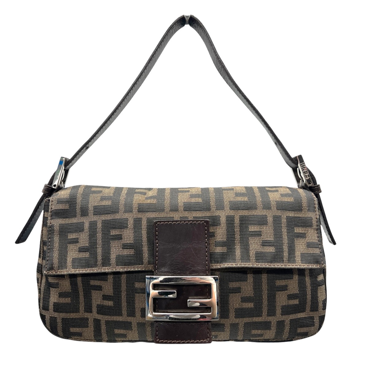 FENDI 美品 フェンディ マンマバケット ズッカ ショルダーバッグ 26424 キャンバス レザー ブラウン ワンショルダー 肩掛け ハンドバッグ FF金具 Y2K ABランク 中古 鑑定済 フェンディバッグ｜ラグゼル 店