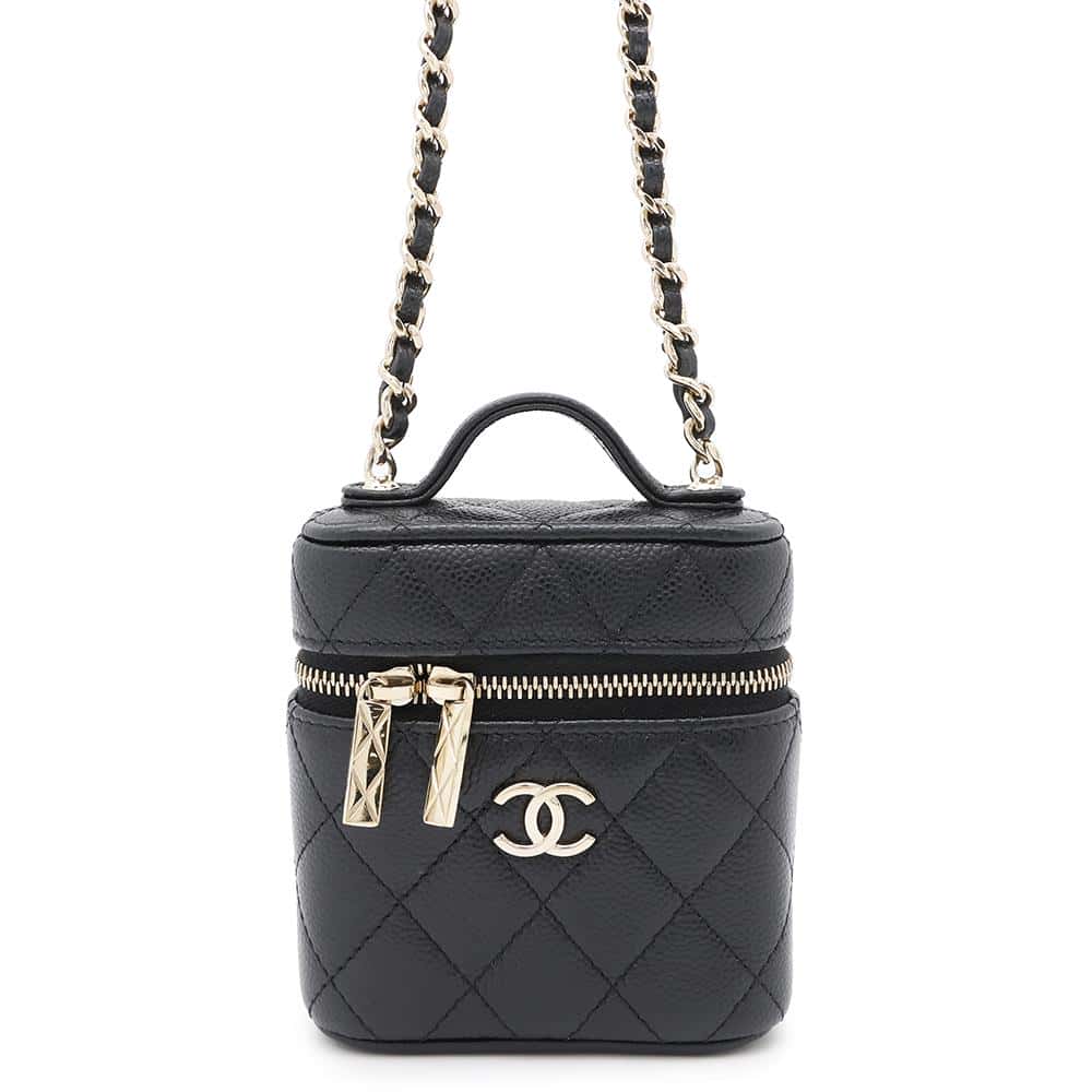 エレガンス★【CHANEL】オールブラック ヴァニティケース 楽天市場】【美品】シャネル【CHANEL】ヴァニティーケース