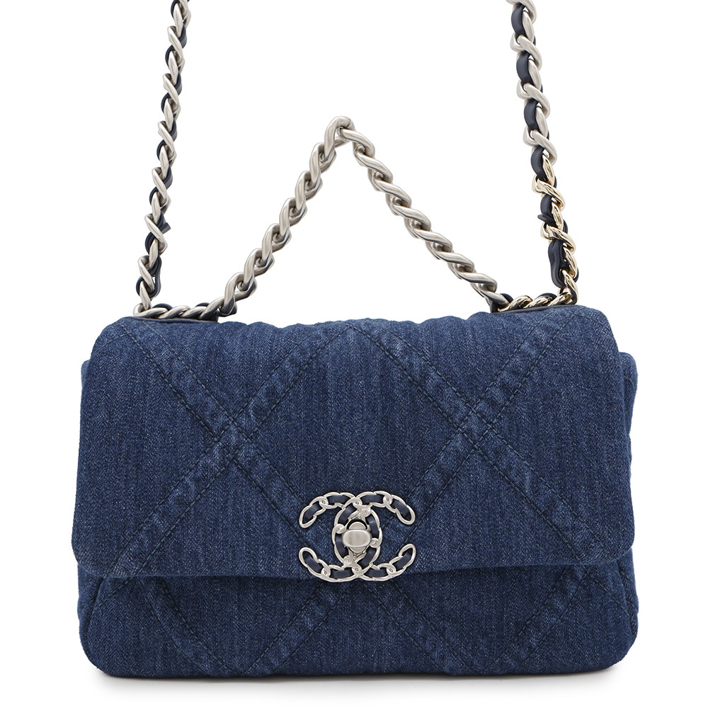 楽天市場】中古 シャネル 2WAYチェーンショルダー デニム 青 SV金具