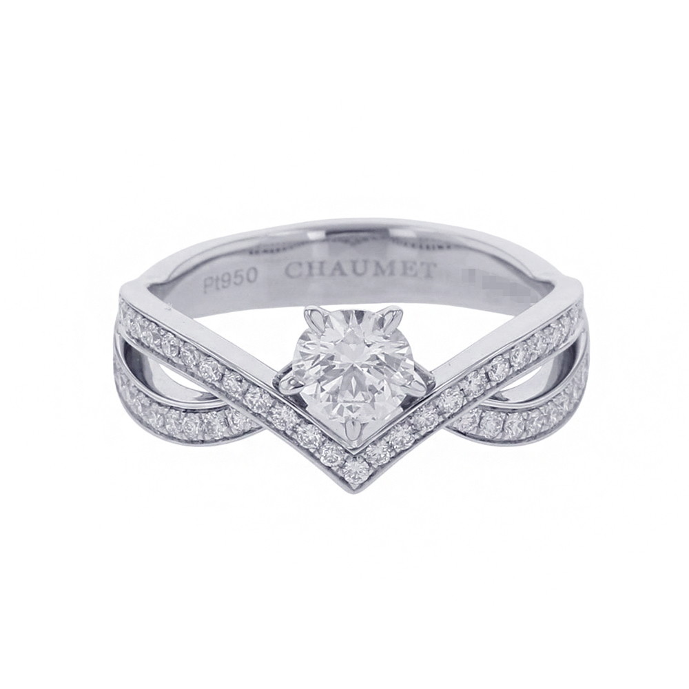 最終 CHAUMET ショーメ ハーフエタニティ リング ダイヤモンド プラチナ 最終 CHAUMET ショーメ ハーフエタニティ リング ダイヤモンド