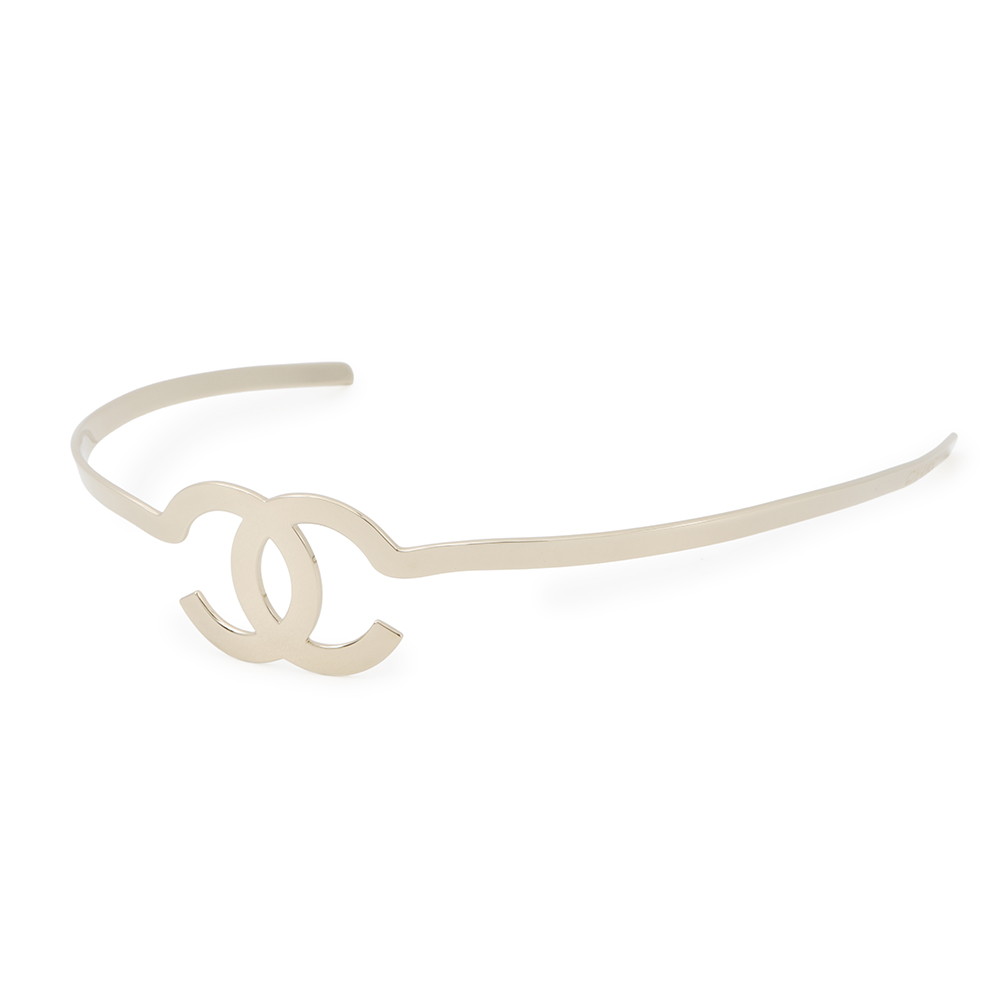 CHANEL シャネル　ストロー　カチューシャ　ホワイト CHANEL シャネル ストロー カチューシャ ホワイト