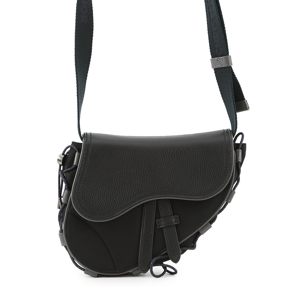 【美品】Dior×Sacai サドルショルダーバッグ ブラック【正規品】 Saddle（Christian Dior） ディオール コラボ SACAI サドル トート