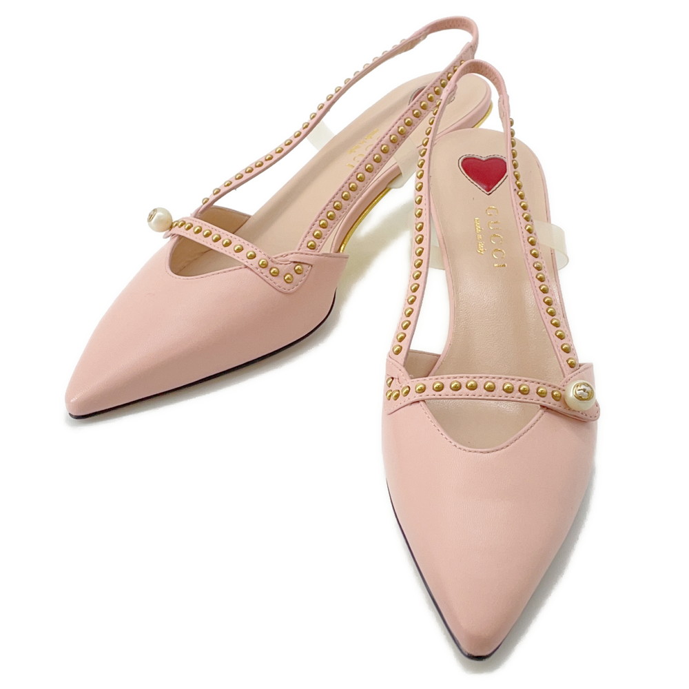 楽天市場】【グッチ】Gucci レザー ファー ホースビット ミュール