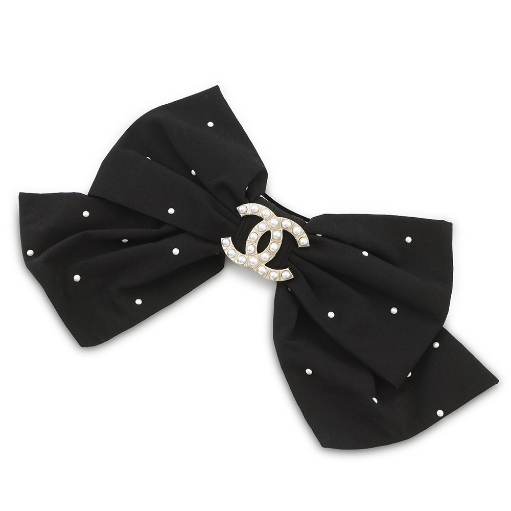 楽天市場】CHANEL シャネル ココマーク リボン バレッタ ヘアクリップ