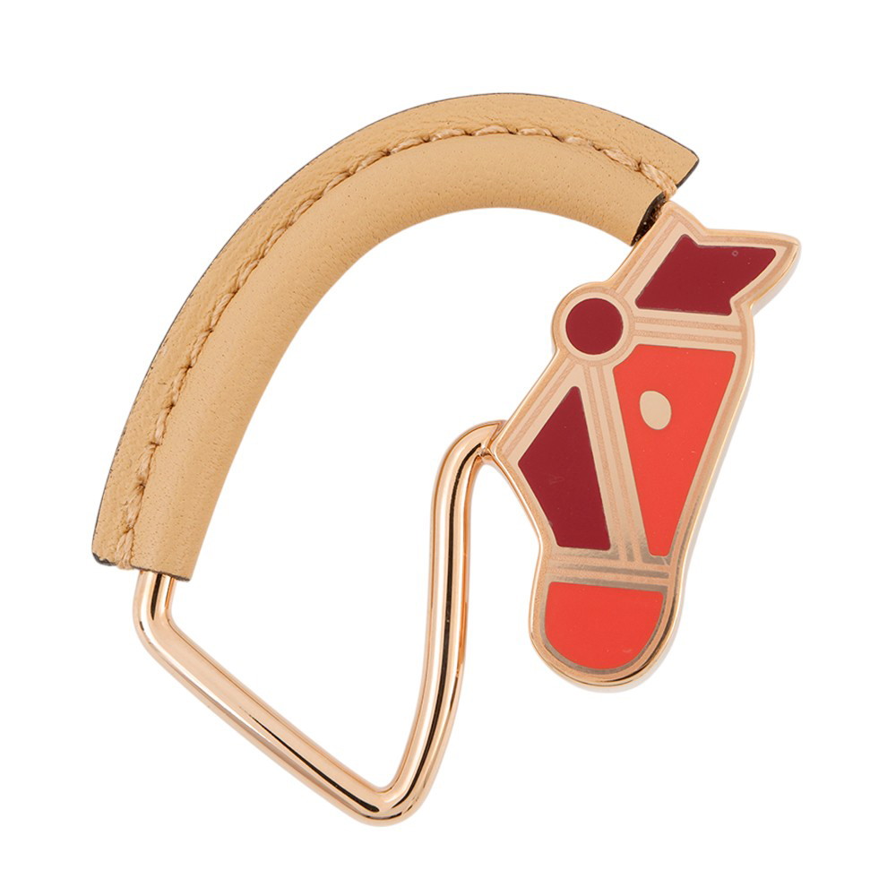 HERMES エルメス　コロゾ ピン ブローチ　ゴールド　ベージュ HERMES エルメス コロゾ ピン ブローチ ゴールド ベージュ