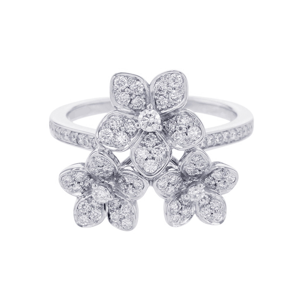 グラフ リング ワイルドフラワー ダイヤモンドクラスター リング ダイヤ 計0.69ct K18WGホワイトゴールド サイズ約14号 指輪 【安心保証】 【中古】 グラフ ワイルドフラワー コレクション ダイヤモンド GRAFF 中古