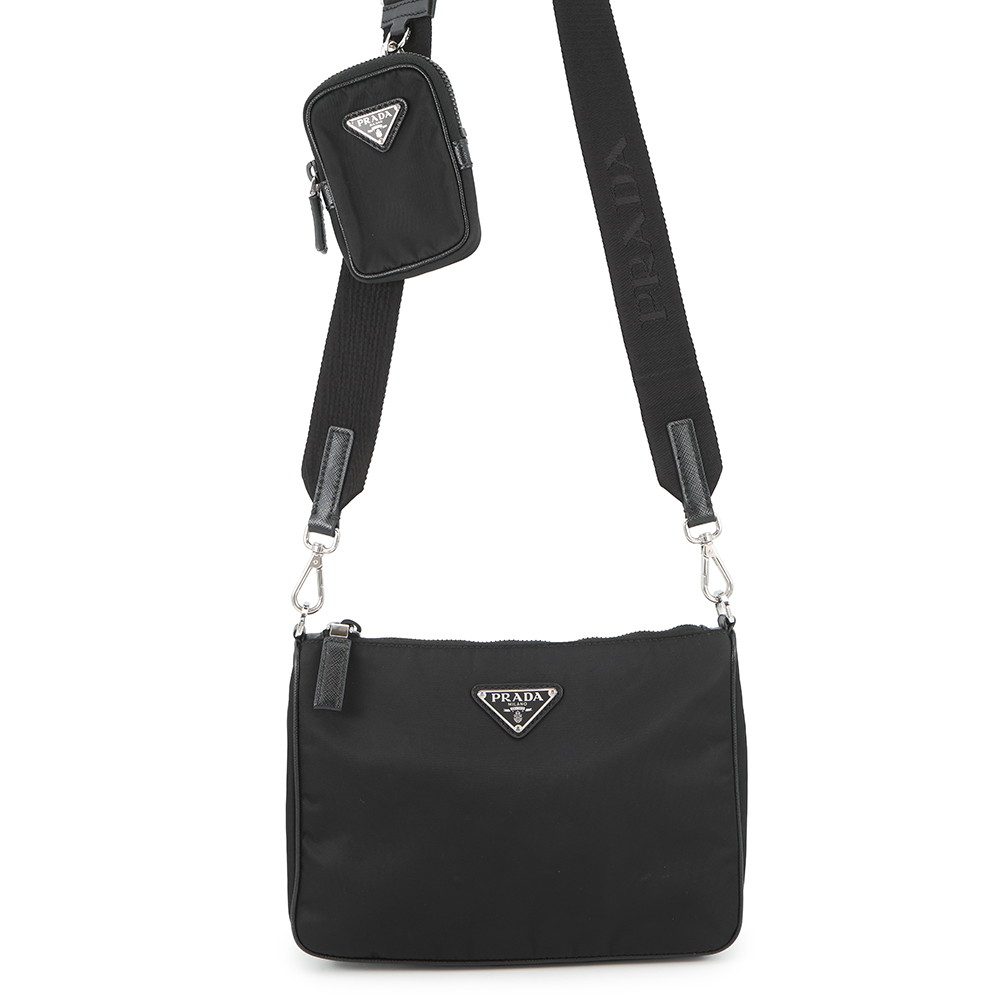 プラダ ショルダーバッグ Re-Nylon ナイロン 2VH113 PRADA 斜め掛け 黒 【安心保証】 【中古】 プラダ バッグ PRADA BAG 106,975円