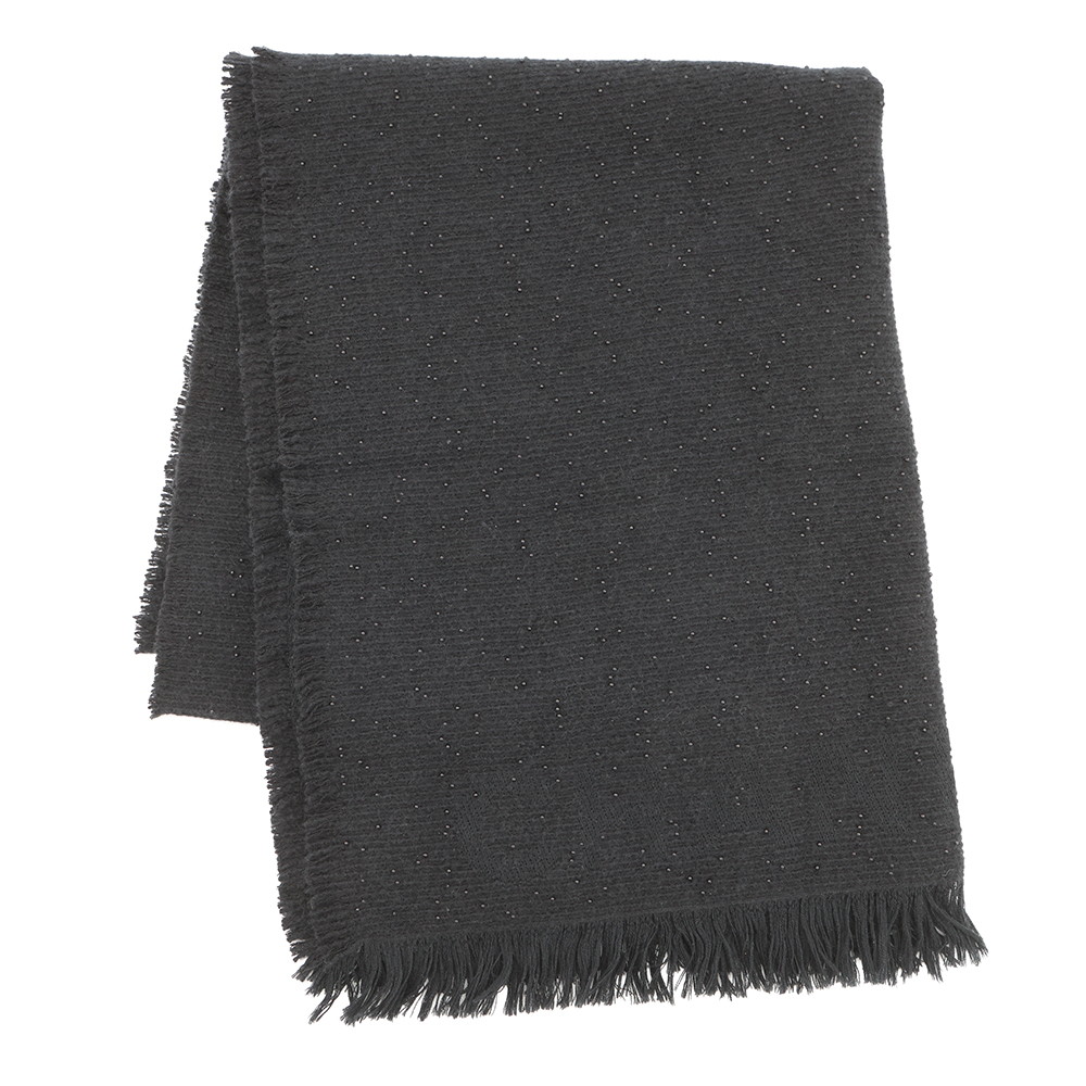 シャネル えり巻き ココマーク カシミール ビーズ CHANEL 袈裟 黒 【安全性のある引き受ける】 【中古】  シャネル えり巻き CHANEL