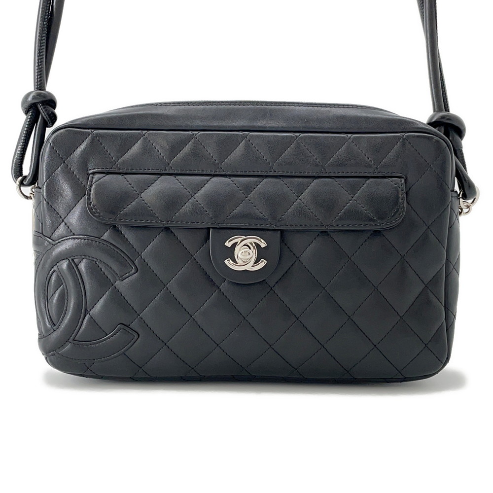 シャネル ショルダーバッグ カンボンライン ココマーク マトラッセ ラムスキン A28120 CHANEL ワンショルダー 黒 【安心保証】 【中古】 シャネル カンボンライン バッグ レディース CHANEL BAG
