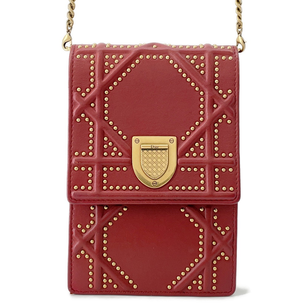 ディオール チェーンショルダーバッグ ディオラマ スタッズ レザー Christian Dior 【安心保証】 【中古】 クリスチャン・ディオール バッグ レディース Christian Dior BAG