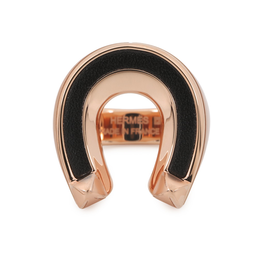 エルメス リング ジョケット GM ブラック/ピンクゴールド金具 サイズ53 HERMES 指輪 黒 エルメス 指輪 エルメス HERMES RING