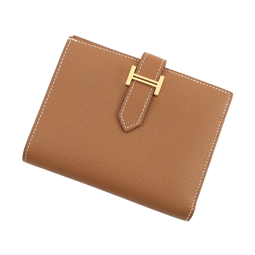 エルメス 二つ折り財布 ベアンコンパクト ゴールド/ゴールド金具 エプソン Y刻印 HERMES 財布 【安心保証】 【中古】 エルメス 財布 エルメス 二つ折り財布 HERMES WALLET