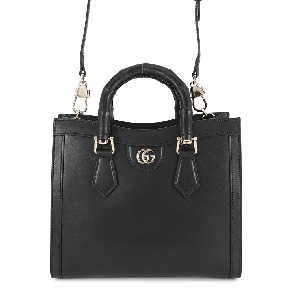 グッチ ハンドバッグ ダイアナ トートバッグ ミディアム バンブー レザー 832982 GUCCI 2way ショルダーバッグ 黒 【安心保証】 【中古】 グッチ バッグ レディース GUCCI BAG