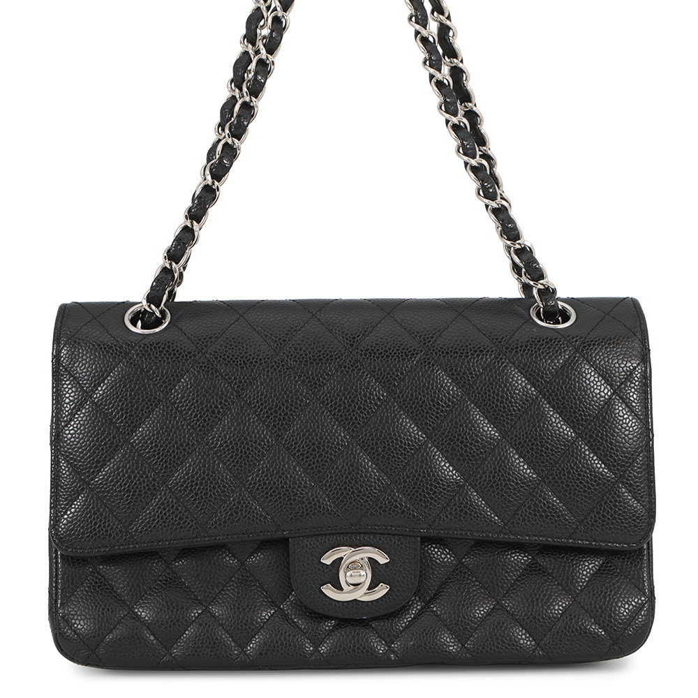 シャネル チェーンショルダーバッグ マトラッセ25 ココマーク ダブルチェーン キャビアスキン A01112 CHANEL 黒 【安心保証】 【中古】 シャネル バッグ レディース CHANEL BAG