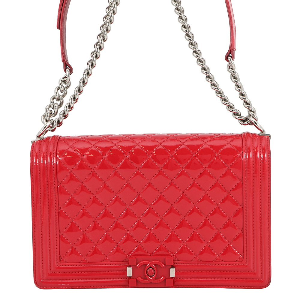 シャネル チェーンショルダーバッグ ボーイシャネル ラージ マトラッセ ココマーク パテント A92193 CHANEL 【安心保証】 【中古】 シャネル バッグ レディース CHANEL BAG