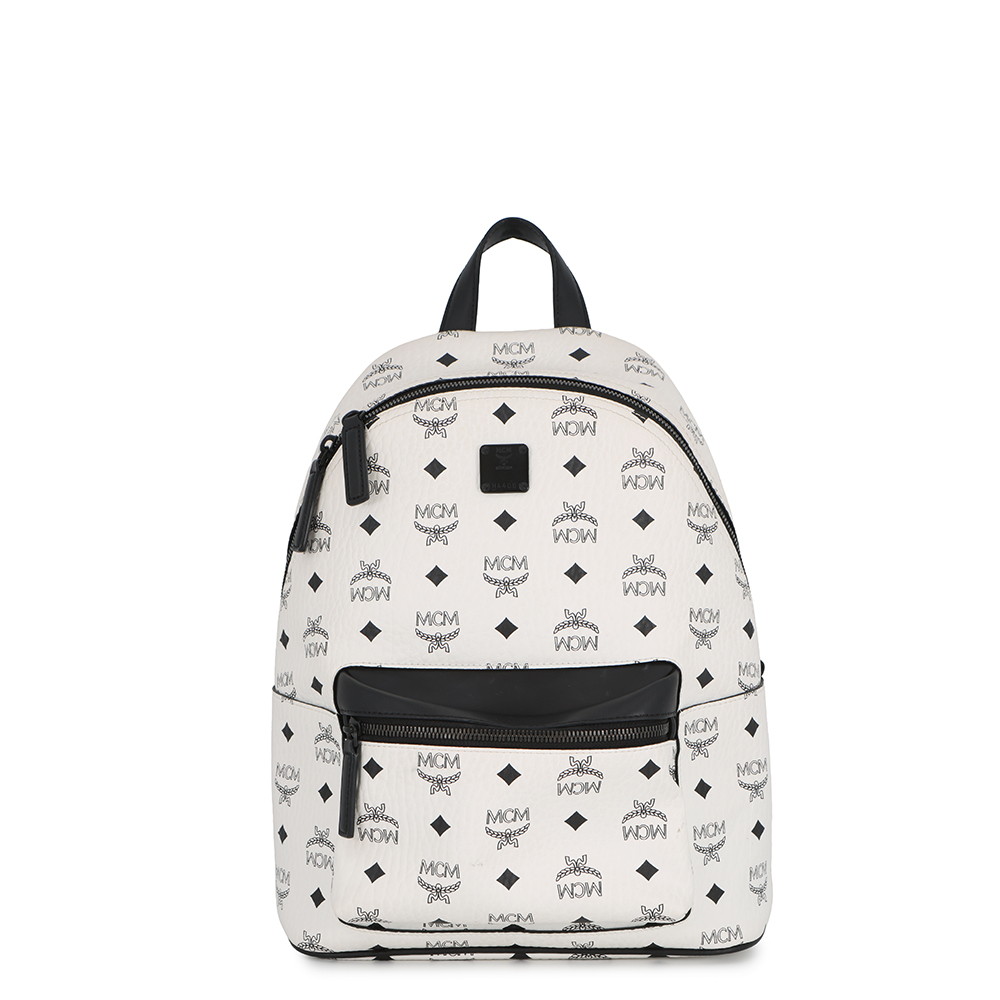 エムシーエム リュック ヴィセトス スターク バックパック レザー MMKCSVE02WT001 MCM バッグ 白 黒 【安心保証】 【中古】 エムシーエム バッグ MCM BAG