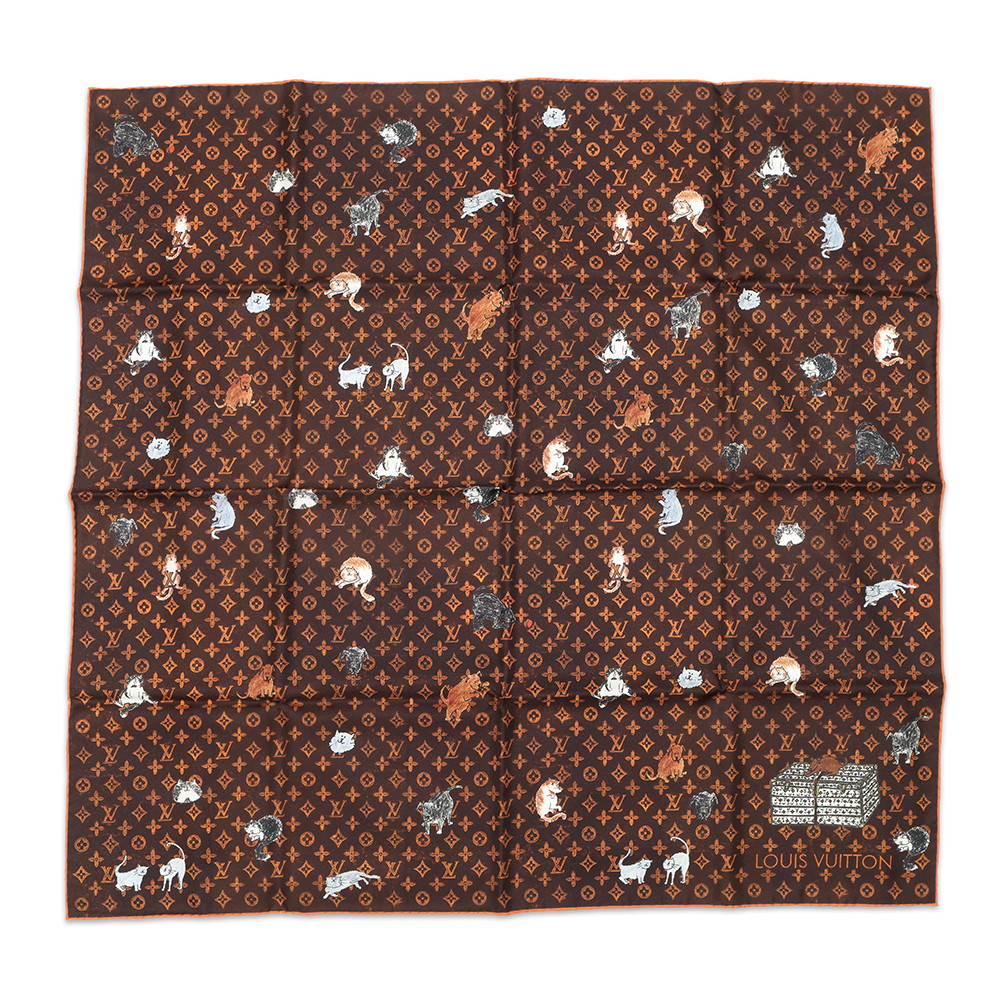 ルイヴィトン スカーフ カレ・キャットグラム トランスフォームド・モノグラム シルク MP2266 LOUIS VUITTON 2019クルーズ 【中古】 ルイ・ヴィトン スカーフ レディース LOUIS VUITTON