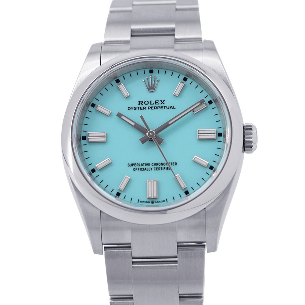 ロレックス オイスターパーペチュアル36 ランダムシリアル ルーレット 126000 ROLEX 腕時計 ターコイズブルー文字盤 【安心保証】 【中古】 ロレックス オイスターパーペチュアル ROLEX ロレックス 中古