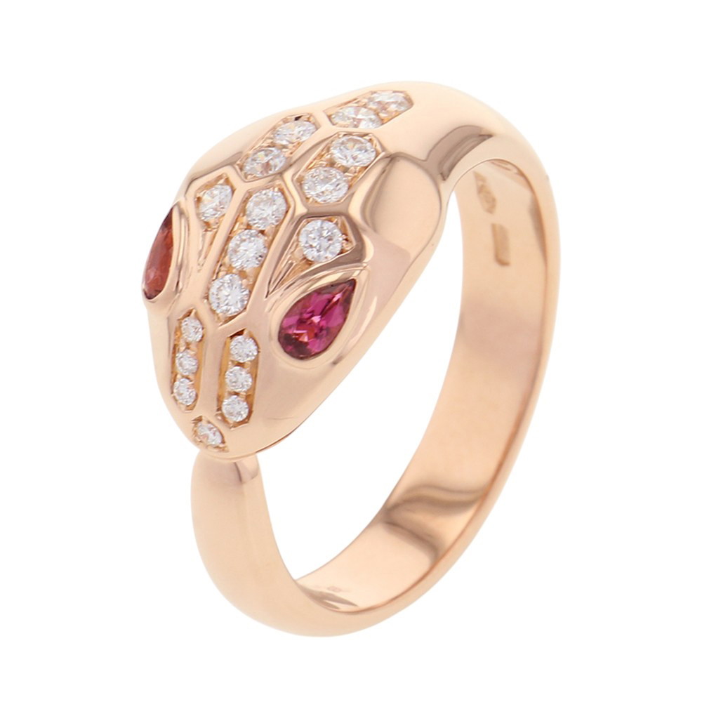 ブルガリ リング セルペンティ ルベライト/ダイヤモンド K18PGピンクゴールド サイズ約19号 BVLGARI 指輪 【安心保証】 【中古】 ブルガリ セルペンティ ルベライト ダイヤモンド BVLGARI 中古 306,450円