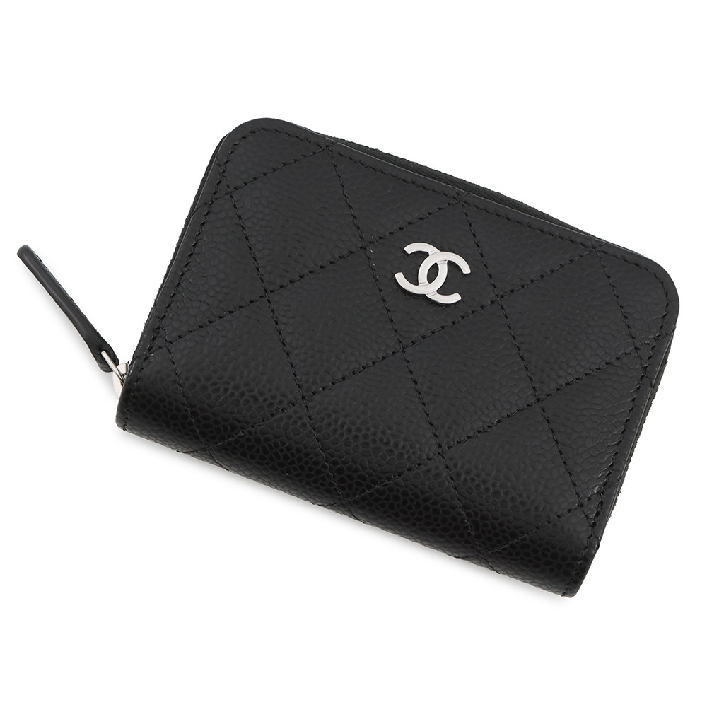 シャネル コインケース マトラッセ ココマーク キャビアスキン AP0216 CHANEL 財布 黒 【中古】 シャネル コインケース レディース CHANEL WALLET