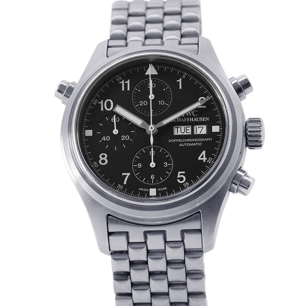 IWC ドッペルクロノグラフ IW371319 腕時計 黒文字盤 【安心保証】 【中古】 IWC ドッペルクロノグラフ IWC 中古