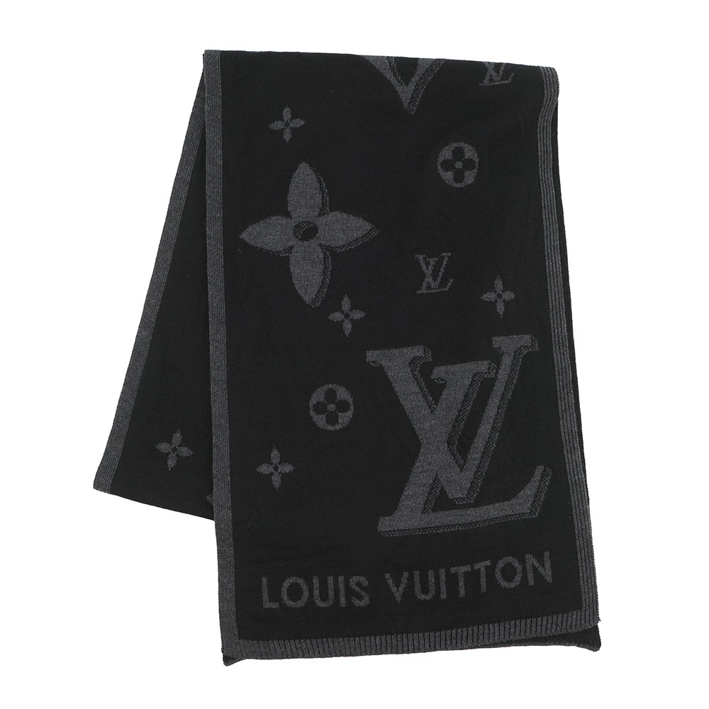 【半期決算大売り出し執り行なう中】 ルイヴィトン えり巻き LV 天の川 羊毛 M93299 LOUIS VUITTON 黒いこと 黒 【安全性のある引き受ける】 【中古】 ルイ・ヴィトン えり巻き LOUIS VUITTON