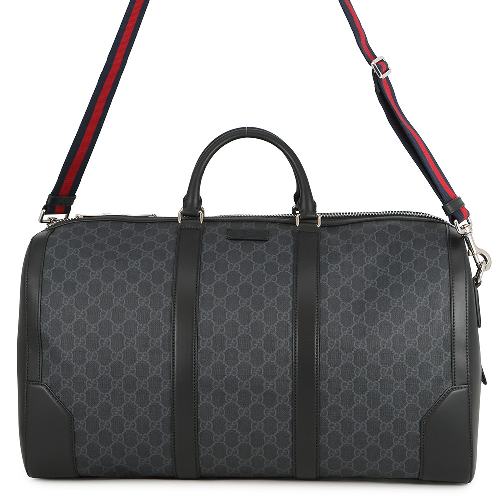 グッチ ボストンバッグ GGスプリーム 478323 GUCCI 2wayショルダーバッグ 旅行用 トラベル 黒 【安心保証】 【中古】 グッチ バッグ メンズ GUCCI BAG