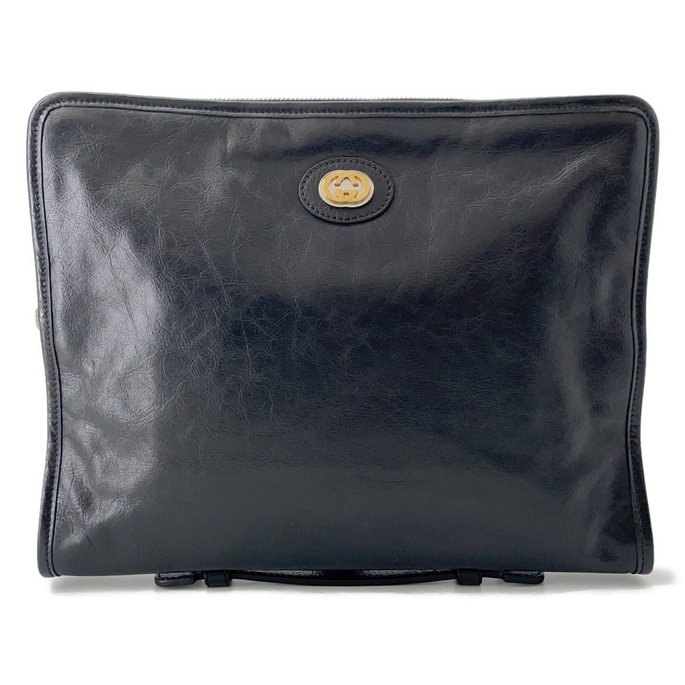 グッチ クラッチバッグ インターロッキングG レザー 575829 GUCCI バッグ セカンドバッグ 2wayハンドバッグ 黒 【安心保証】 【中古】 グッチ バッグ メンズ GUCCI BAG
