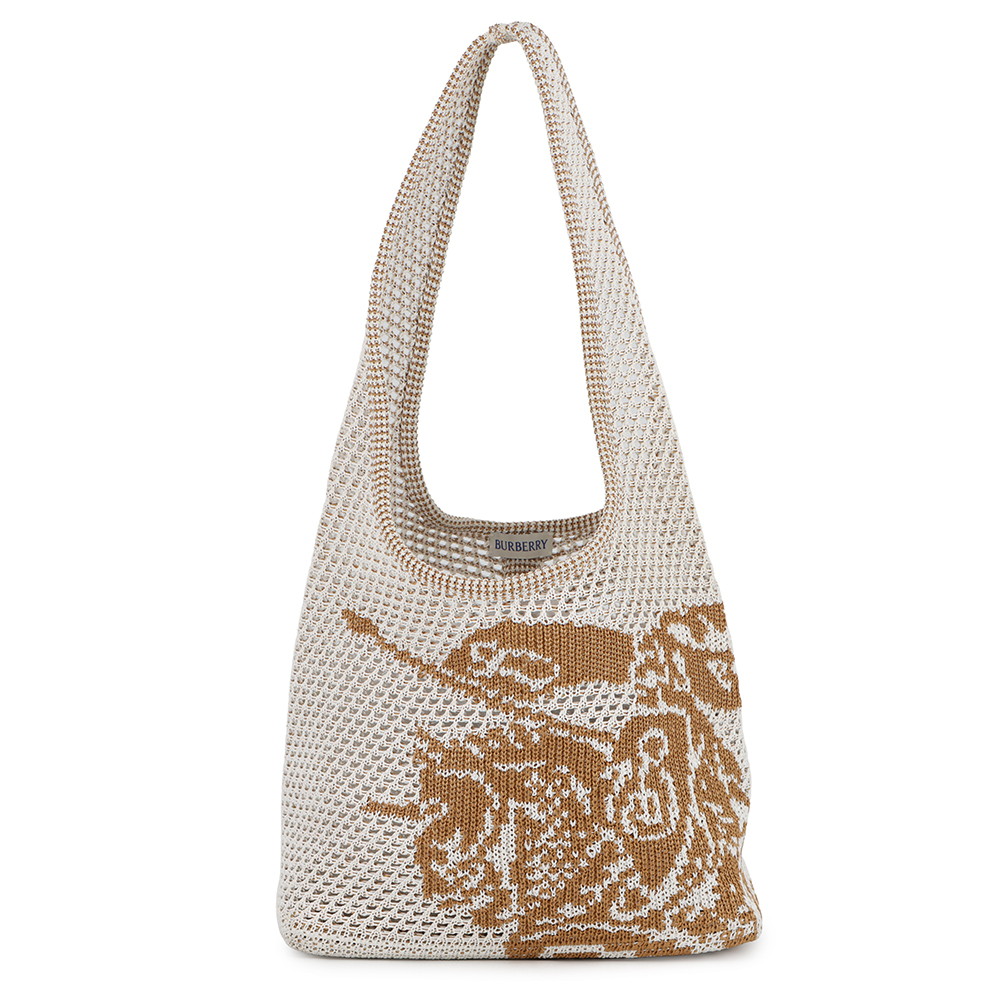 バーバリー ショルダーバッグ EKD クロシェバッグ ビスコース 8109266 BURBERRY 白 【安心保証】 【中古】 バーバリー バッグ BURBERRY BAG