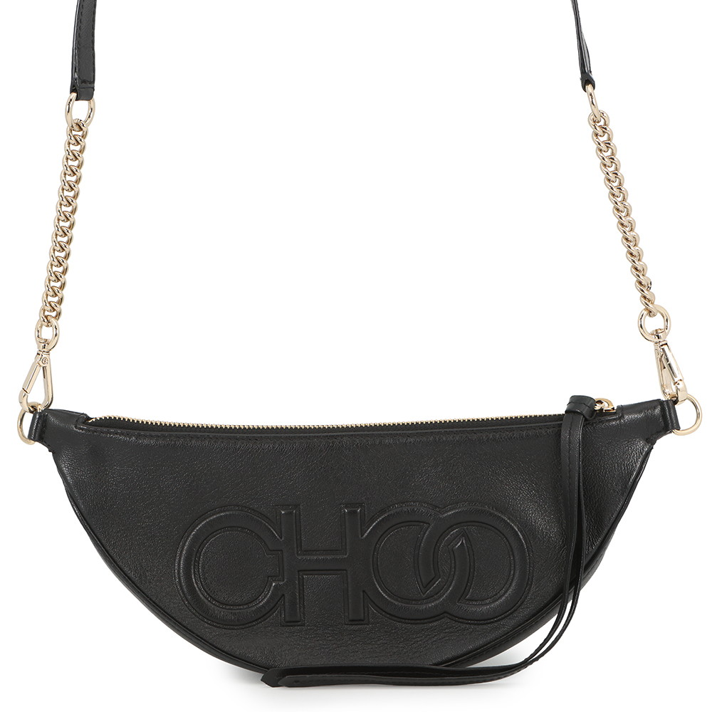 ジミーチュウ ショルダーバッグ ロゴ レザー JIMMY CHOO 黒 【安心保証】 【中古】 ジミーチュウ バッグ レディース JIMMY CHOO BAG