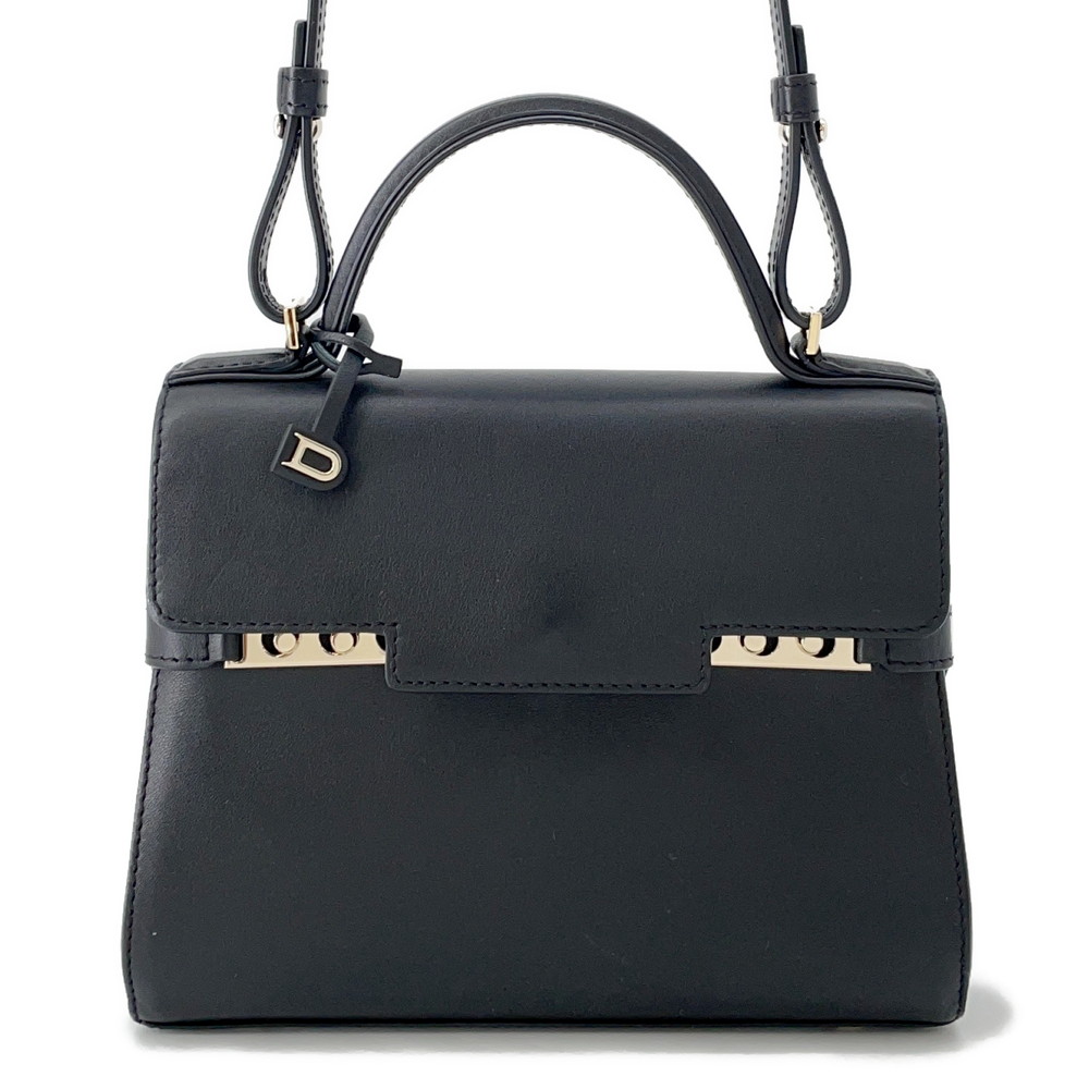 デルヴォー ハンドバッグ タンペート ミニ レザー Delvaux 2way デルボー 黒 【安心保証】 【中古】 デルヴォー バッグ Delvaux BAG