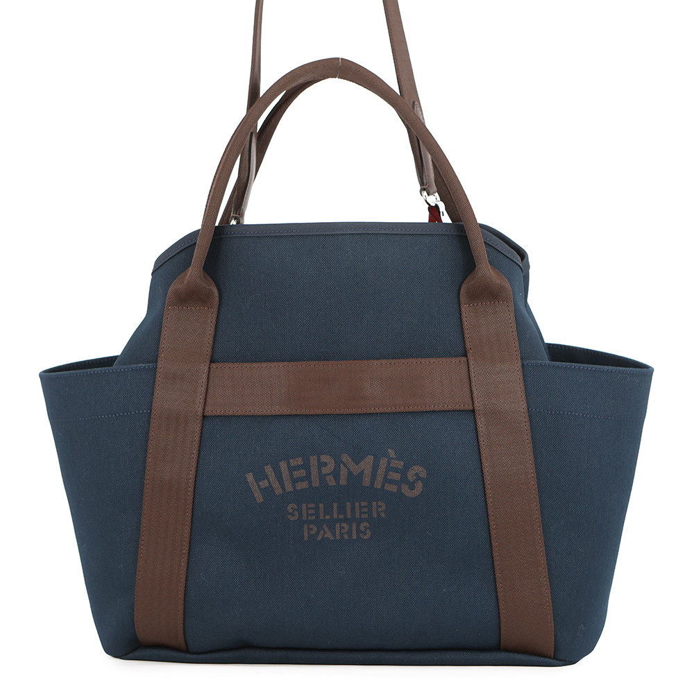 エルメス サックドパンサージュ グルーム SAC DE PANSAGE GROOM ネイビー/フー C刻印 ２wayショルダー 【安心保証】 【中古】 エルメス バッグ エルメス HERMES BAG