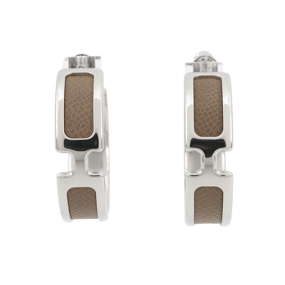 エルメス ピアス オランプ エトゥープ/シルバー金具 エプソン HERMES アクセサリー 【中古】 エルメス アクセサリー エルメス HERMES 61,435円