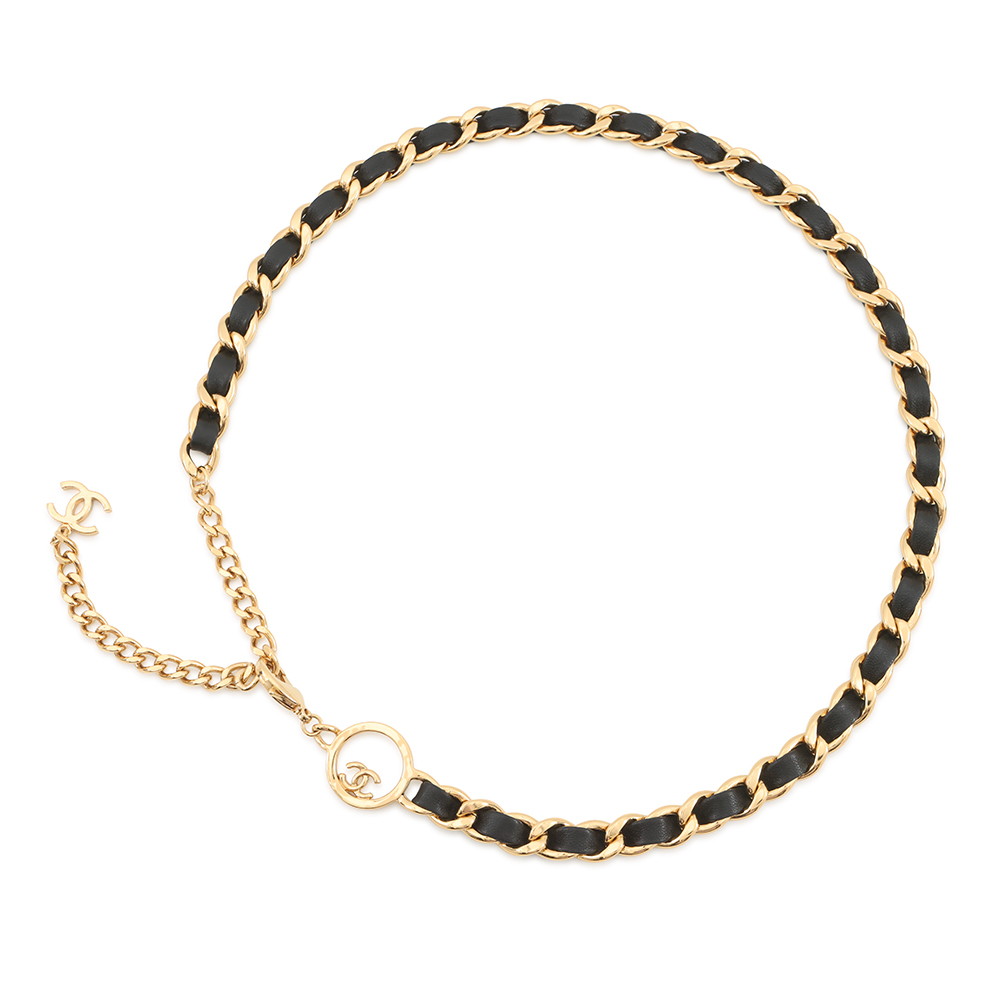 シャネル チェーン店三尺帯 ココマーク なめし革 金属元素 B24C CHANEL 付属物 黒 【楽になること引きうける】 【中古】  シャネル べルト CHANEL