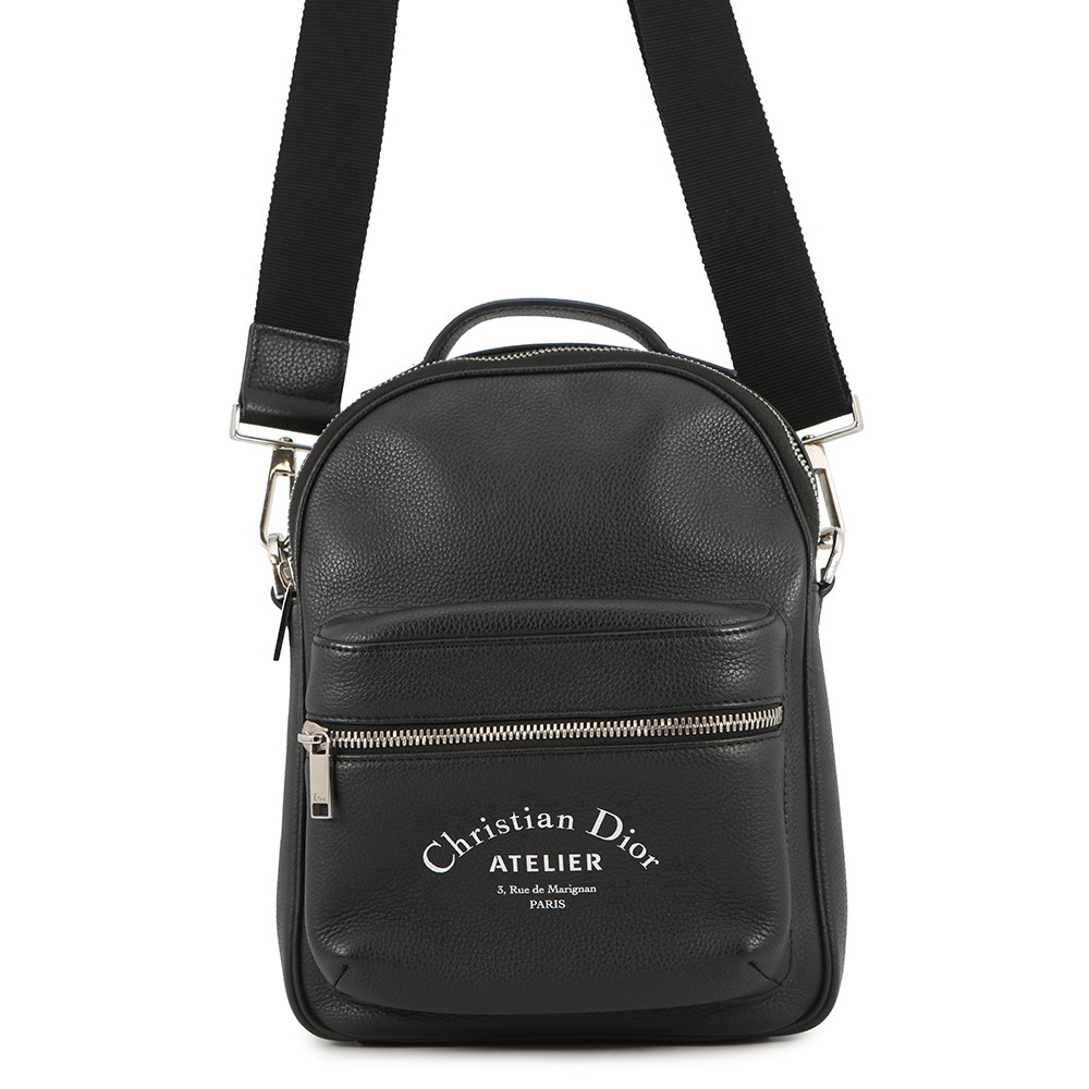 クリスチャン・ディオール ショルダーバッグ アトリエ レザー 1ATPO077XXX Christian Dior ディオールオム 黒 【安心保証】 【中古】 クリスチャン・ディオール バッグ Christian Dior BAG