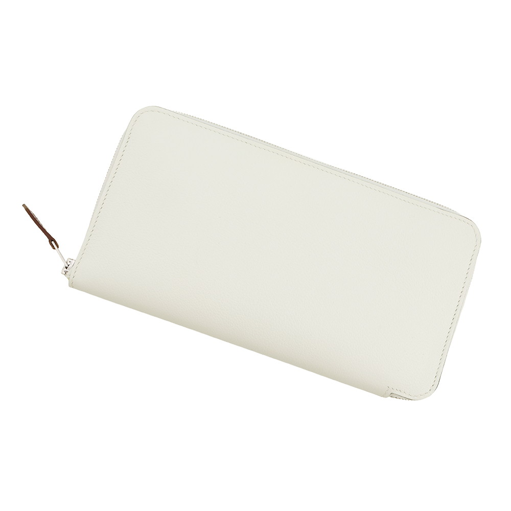 エルメス 長財布 アザップロング シルクイン ニューホワイト/シルバー金具 エバーカラー B刻印 白 【中古】 エルメス 財布 エルメス HERMES WALLET