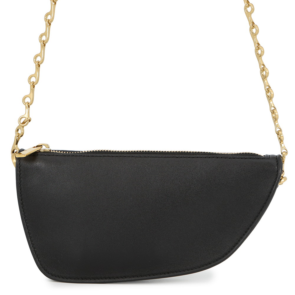 バーバリー チェーンショルダーバッグ マイクロ シールド レザー 8079856 BURBERRY 黒 【安心保証】 【中古】 バーバリー バッグ BURBERRY BAG