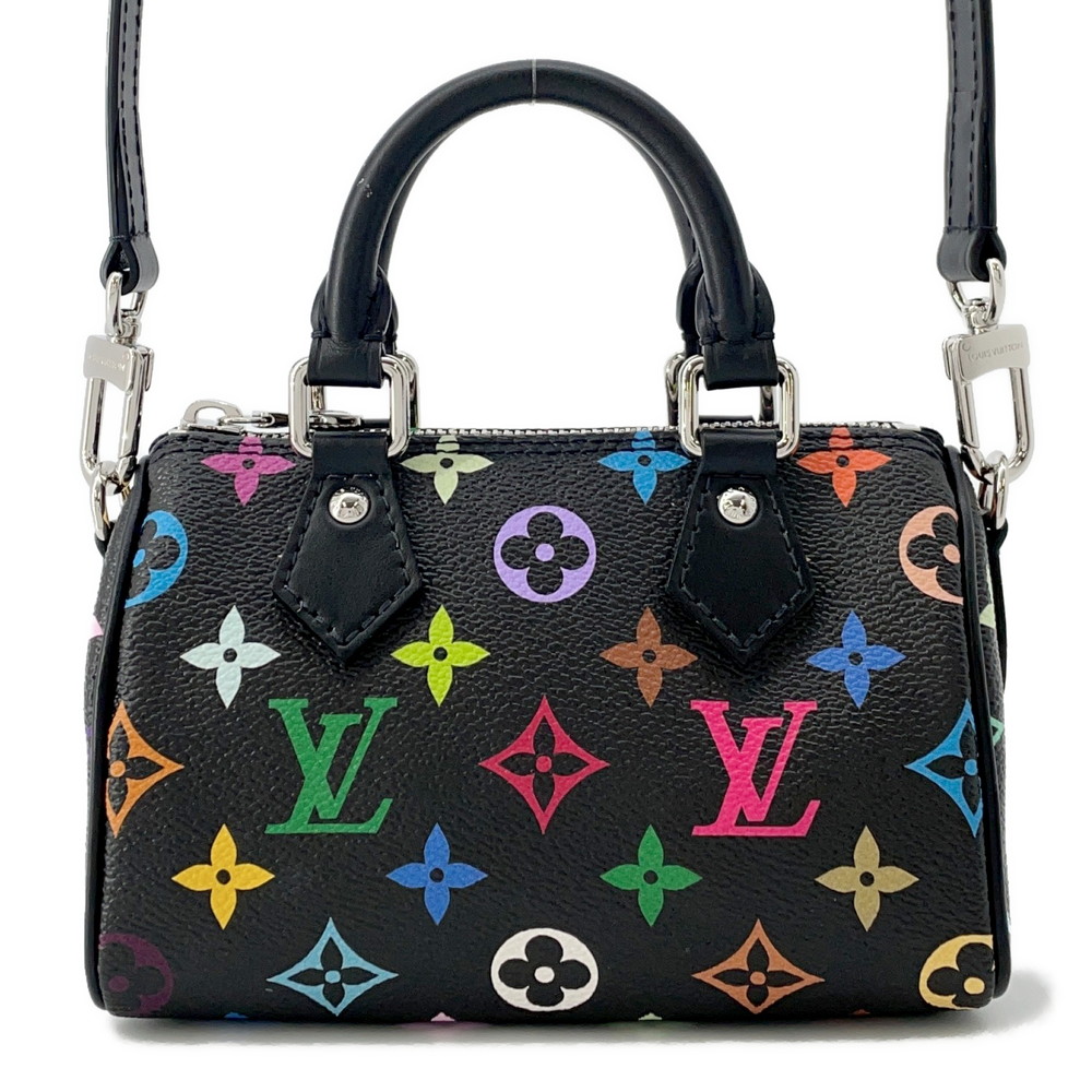 ルイヴィトン ハンドバッグ モノグラム・マルチカラー LV X TM ナノ・スピーディ M13406 ヴィトン 2way 村上隆 黒 ブラック 【安心保証】 【中古】 ルイ・ヴィトン バッグ レディース LOUIS VUITTON BAG