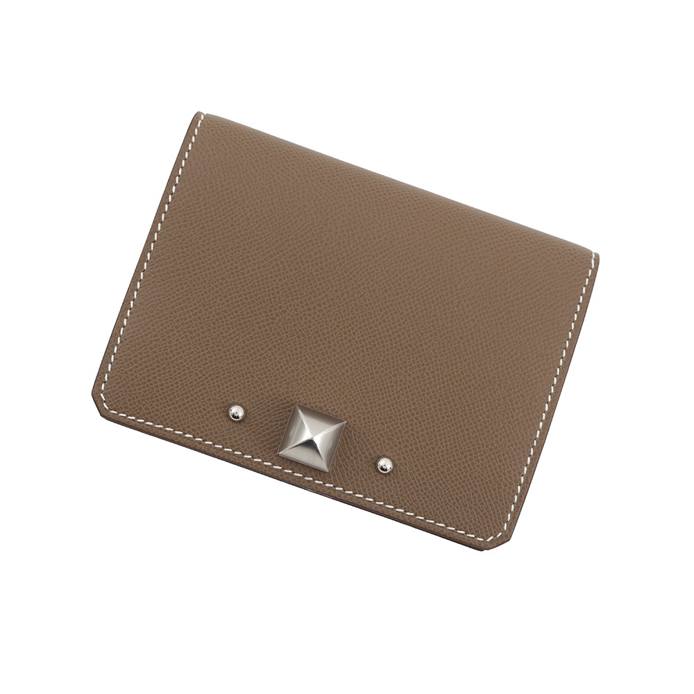 エルメス カードケース メドール エトゥープ/シルバー金具 シェブルシャムキラ B刻印 【中古】 エルメス カード エルメス HERMES CARD