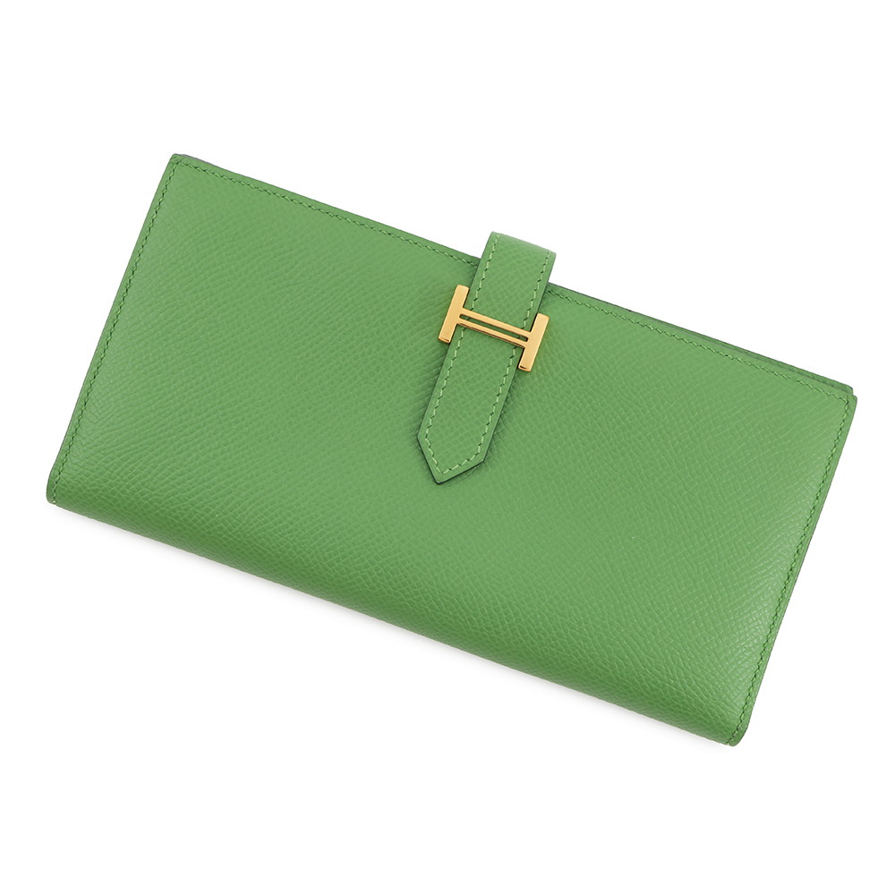 エルメス 長財布 ベアンスフレ ヴェールユッカ/ゴールド金具 エプソン B刻印 財布 【安心保証】 【中古】 エルメス 財布 エルメス HERMES WALLET