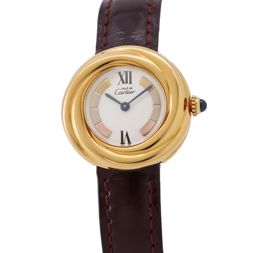 カルティエ マストトリニティ SM W1010744 Cartier 腕時計 クォーツ 白文字盤 【安心保証】 【中古】 カルティエ マストトリニティ Cartier カルティエ 中古