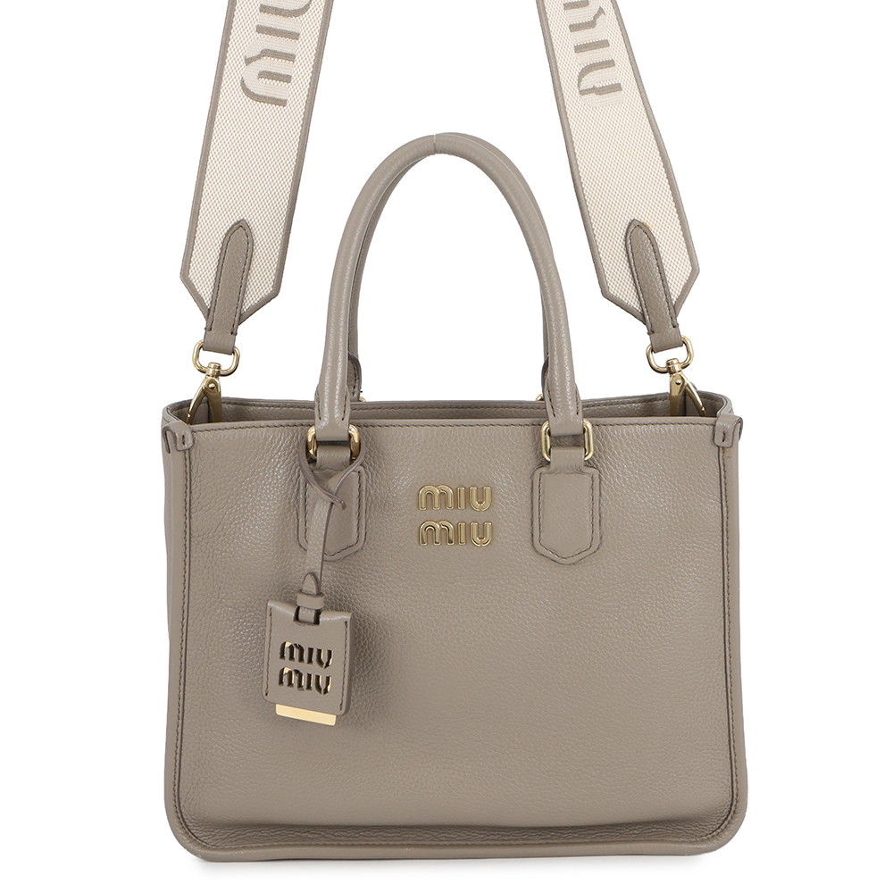 ミュウミュウ ハンドバック ロゴタイプ ヴィッテロダイノ なめし革 5BA249 Miu Miu 2wayショルダーバッグ 【楽になること引きうける】 【中古】 ミュウミュウ 御徒面子 レディース Miu Miu BAG レディースバッグ-バッグ-バッグ・小物・ブランド雑貨