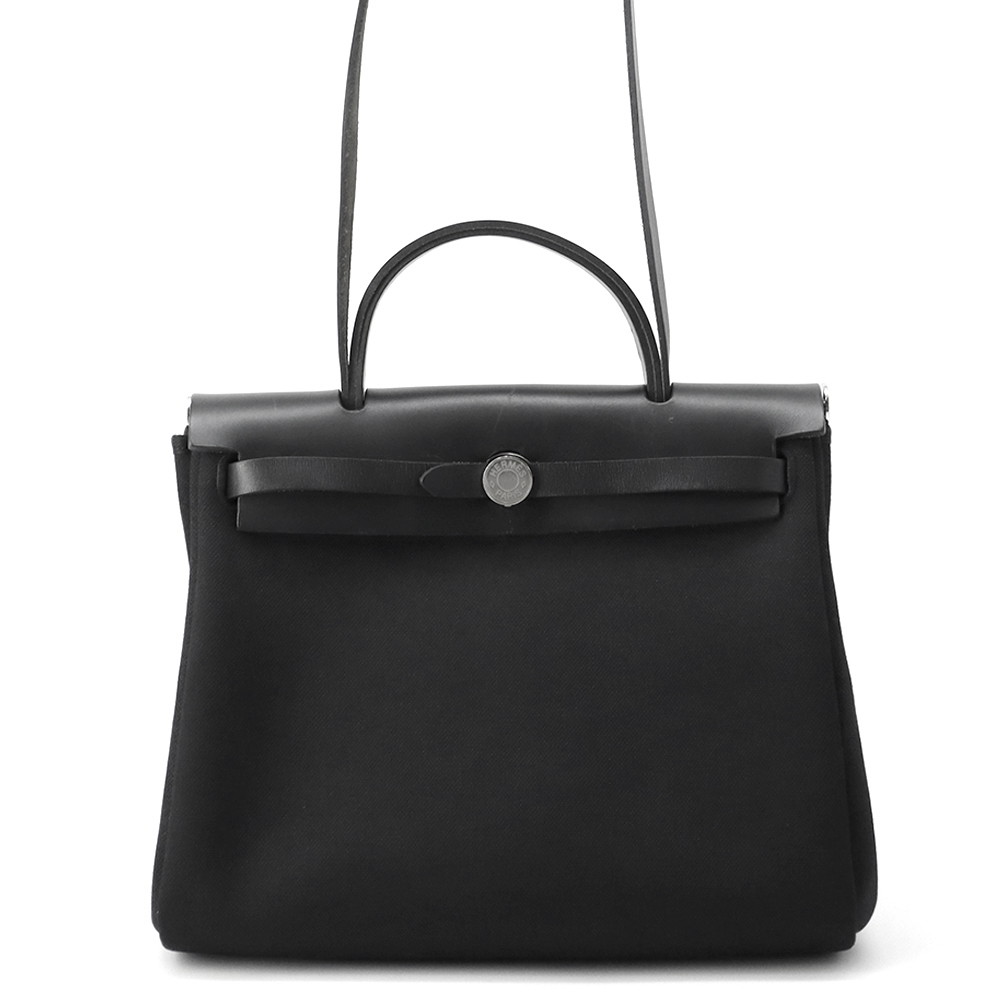 エルメス エールバッグジップPM ルトゥルネ 黒いこと/しろがね色金具 トワルミリタリー/ヴァッシュハンター W目じるし ２way 黒 【楽になること引き請ける】 【中古】 エルメス 御徒面子 エルメス HERMES BAG ショルダーバッグ・メッセンジャーバッグ-バッグ・小物・ブランド雑貨