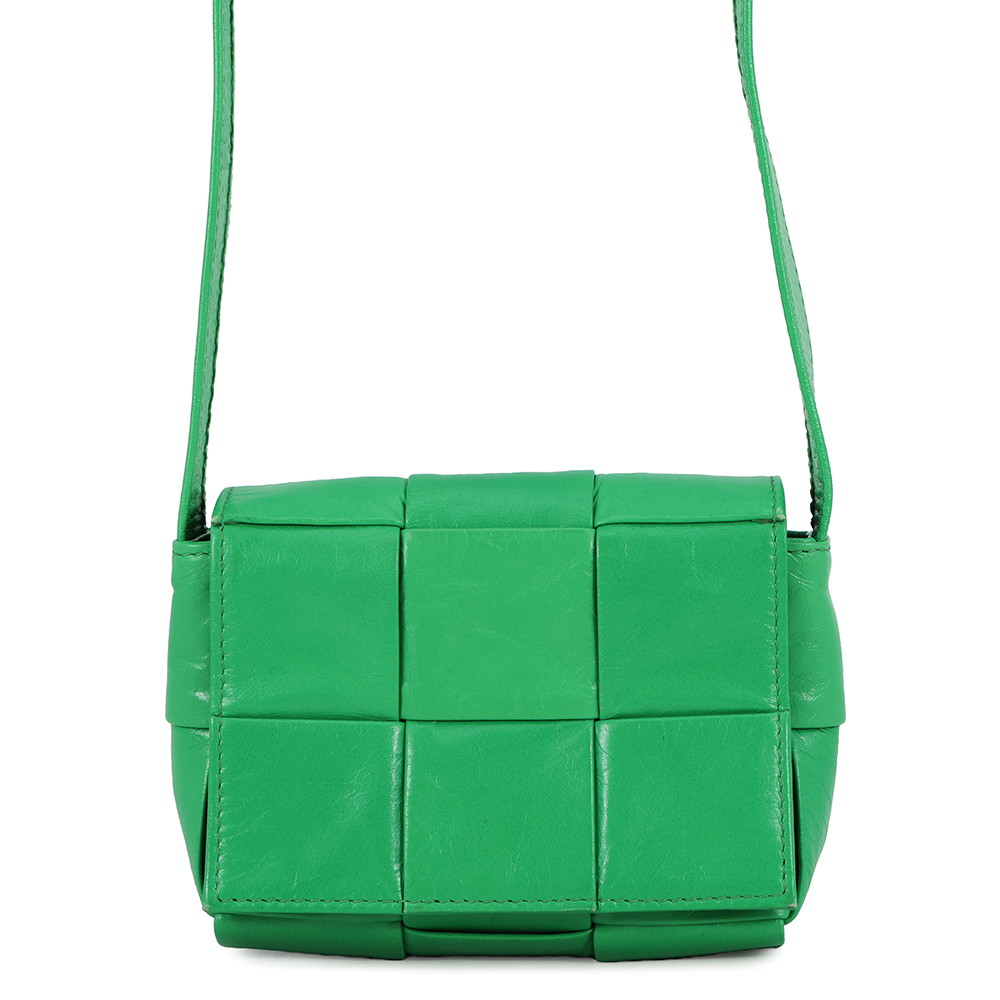 ボッテガヴェネタ ショルダーバッグ キャンディ カセット カーフレザー 667048 BOTTEGA VENETA グリーン 【安心保証】 【中古】 ボッテガヴェネタ バッグ レディース BOTTEGA VENETA BAG